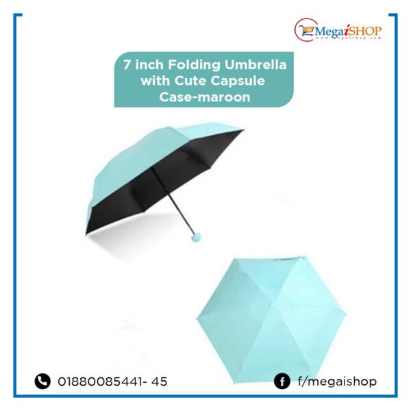 7 inch Folding Umbrella with Cute Capsule Case