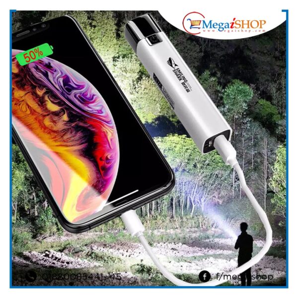 USB Rechargeable Flashlight With Power Bank